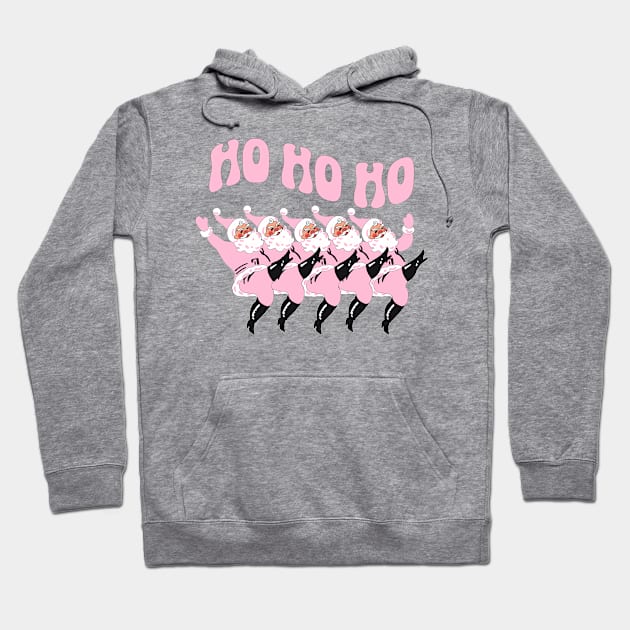 Pink Christmas, Retro Santa Funny Christmas Hoodie by SilverLake